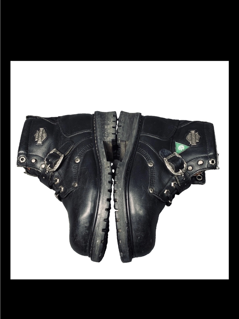 Harley Davidson Black Heavy Duty Motorcycle Buckle Boots 11224 Women Size US 7.5 - Picture 8 of 11